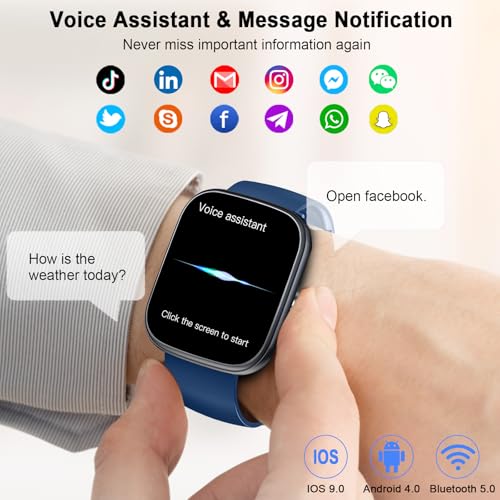 Smart Watch for Men Women Answer/Make Calls, 1.91" Fitness with Heart Rate Sleep Monitor, Step Counter Fitness Sports Activity Waterproof