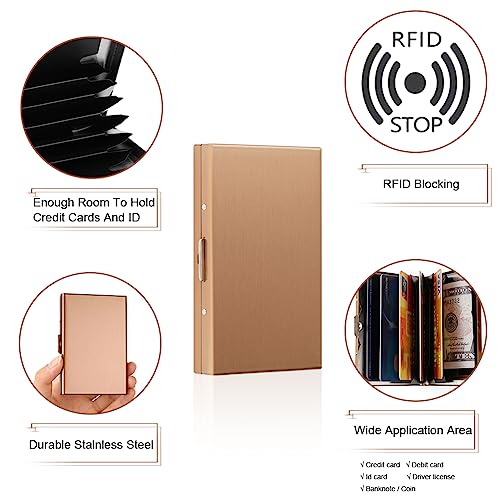 Vicloon Metal Card Holder Wallet,Ultra Thin Stainless Steel Metal Wallets RFID Blocking Credit Card Wallet Holder for Men & Women,Best Card Protector