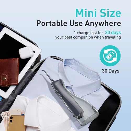 COSLUS Cordless Water Dental Flosser – Portable Rechargeable Oral Irrigator, Waterproof Teeth Cleaner for Braces, Travel & Home