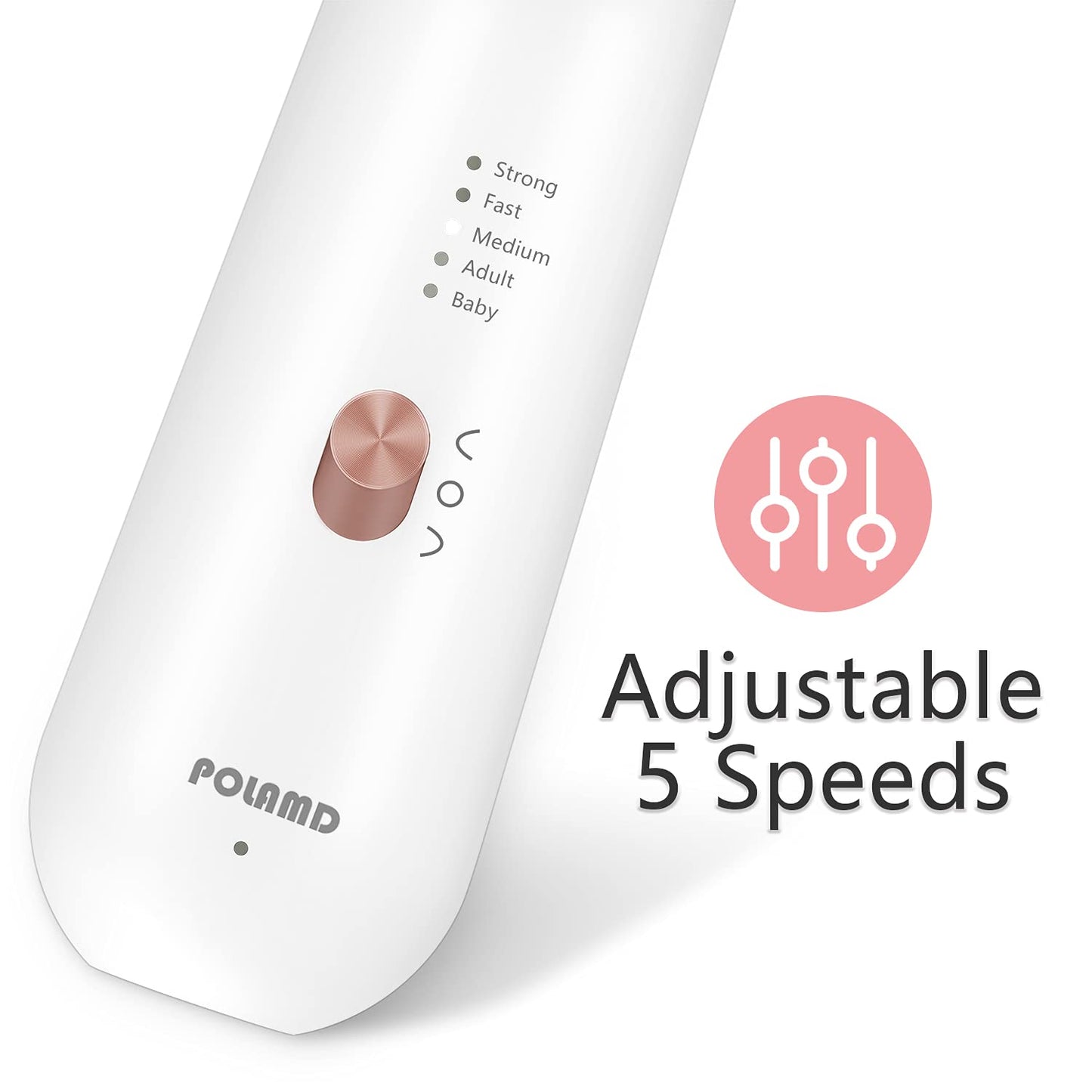 POLAMD Cordless Manicure & Pedicure Set – Rechargeable Electric Nail File with 5 Speeds, LED Light & Durable Attachments for Cuticles and Hard Skin Removal