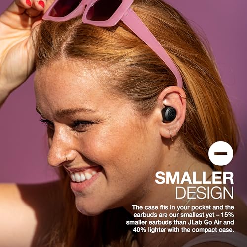 JLab Go Air Pop+ True Wireless Earbuds – Bluetooth Earphones with 35H Playtime, USB-C Charging Case, EQ3 Sound & Multipoint, Black