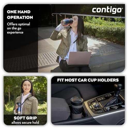 Contigo Byron Snapseal Travel Mug | Stainless Steel Thermal Mug | Vacuum Flask | Leakproof Tumbler | Coffee to Go Mug with BPA Free Easy-Clean Lid