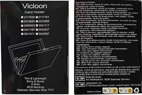 Vicloon Metal Card Holder Wallet,Ultra Thin Stainless Steel Metal Wallets RFID Blocking Credit Card Wallet Holder for Men & Women,Best Card Protector