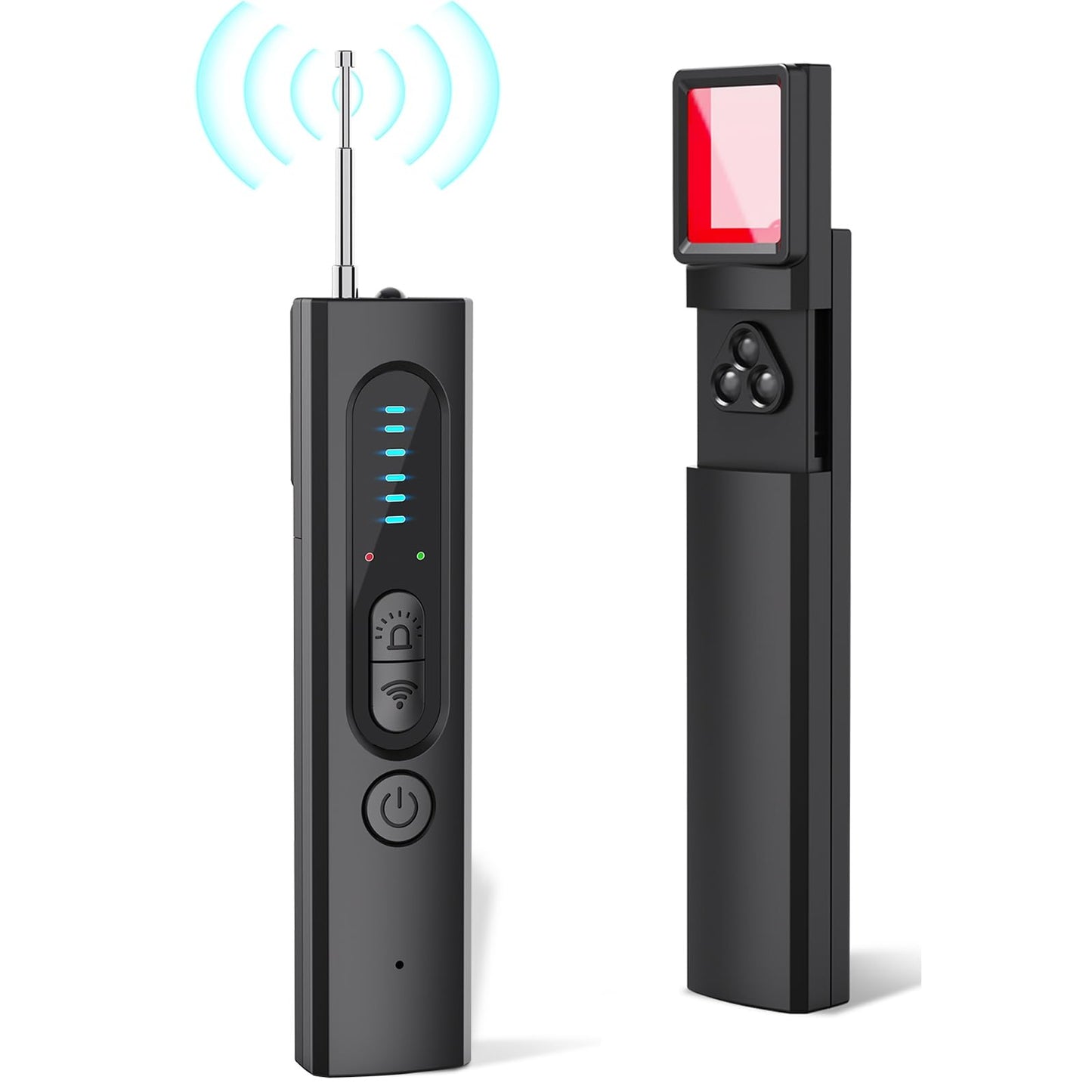 Coolfell Hidden Camera Detectors, Camera Detector with 5 Levels Sensitivity 4 Modes, Portable Mini Design Spy Camera Detector for Hotel Bathroom Office Car Travel, 25H Working Time