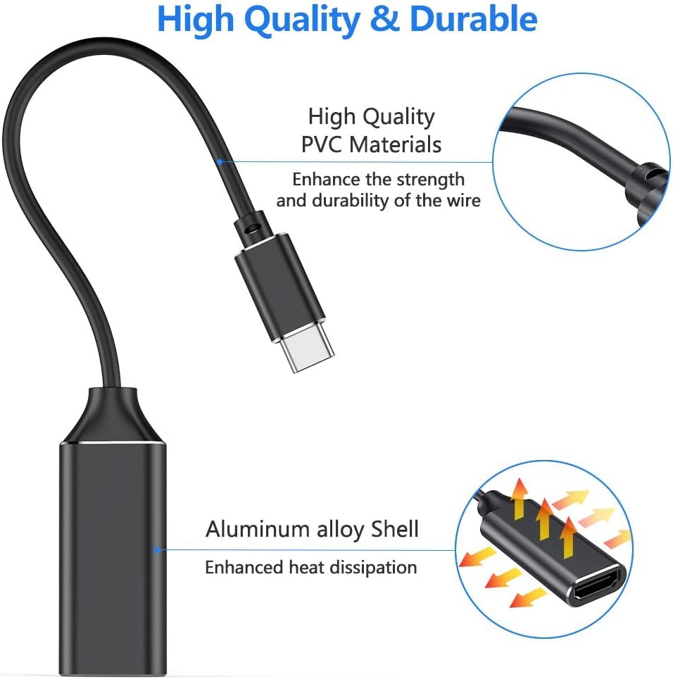 USB C to HDMI Adapter, Type c to HDMI 4K with Video Audio Output for iPhone 15,MacBook Pro Samsung Note, Huawei Mate