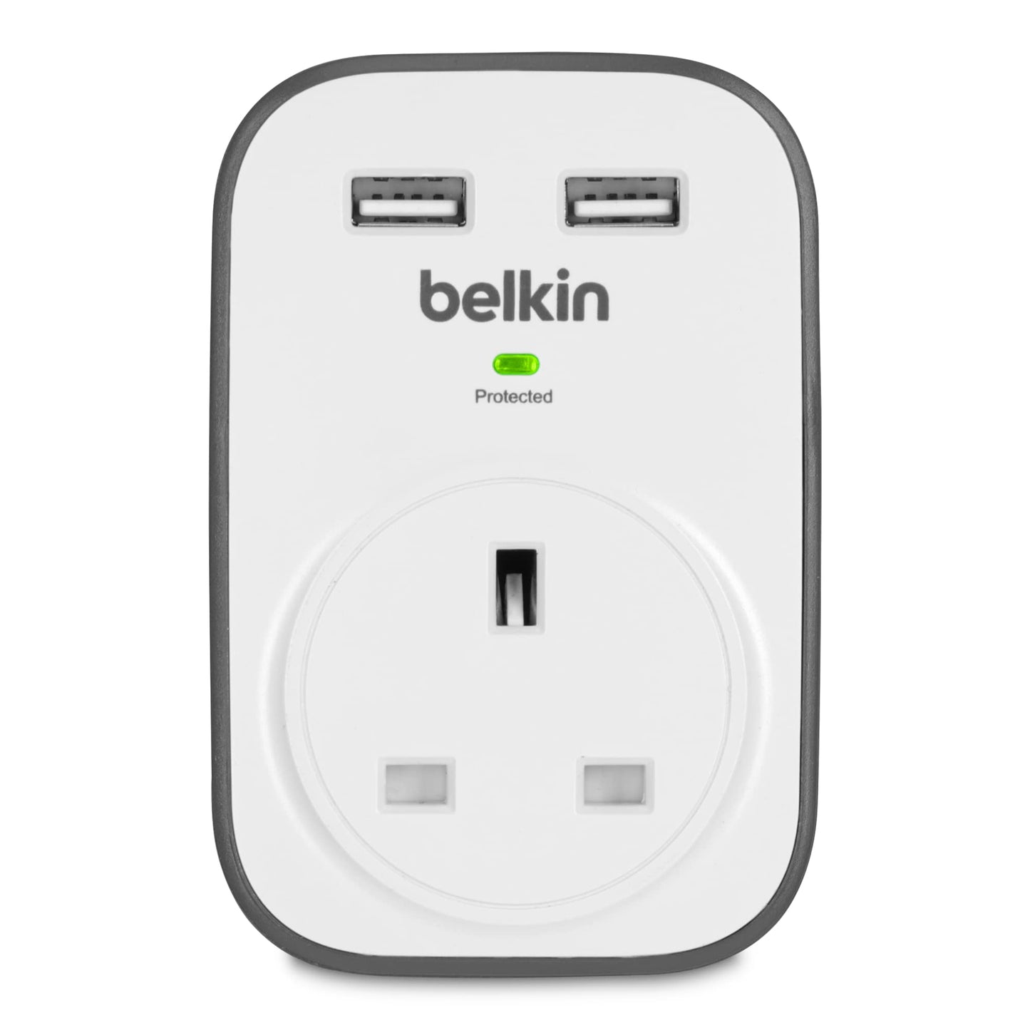 Belkin Surge Protected Extension Lead – 8 Sockets + 2 USB Ports (2.4A), 2m Cable