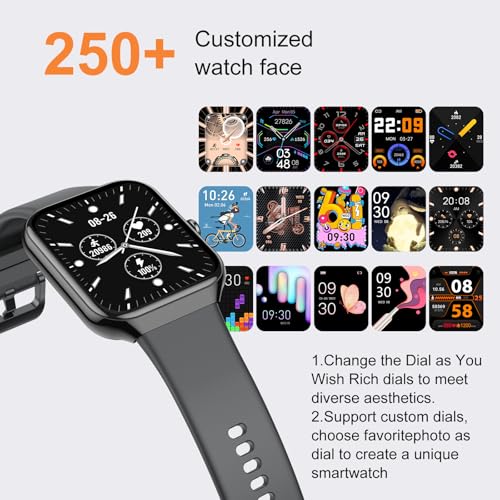 Smart Watch for Men Women Answer/Make Calls, 1.96" Fitness with Step Counter Heart Rate Sleep Monitor, Fitness Sports Activity Waterproof, Smartwatches for Android IOS