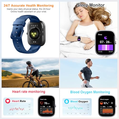 Smart Watch for Men Women Answer/Make Calls, 1.91" Fitness with Heart Rate Sleep Monitor, Step Counter Fitness Sports Activity Waterproof