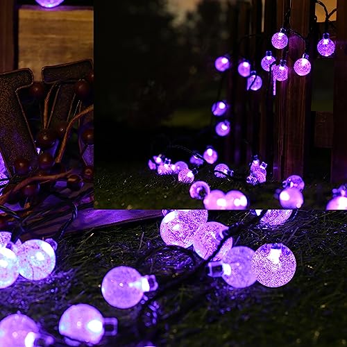 Solar Garden Lights Outdoor, 36ft 60 LED Solar String Lights Waterproof, Solar Powered Crystal Ball Indoor/Outdoor Fairy Lights Decorative Lights for Garden, Patio, Yard, Festival, Parties (White)