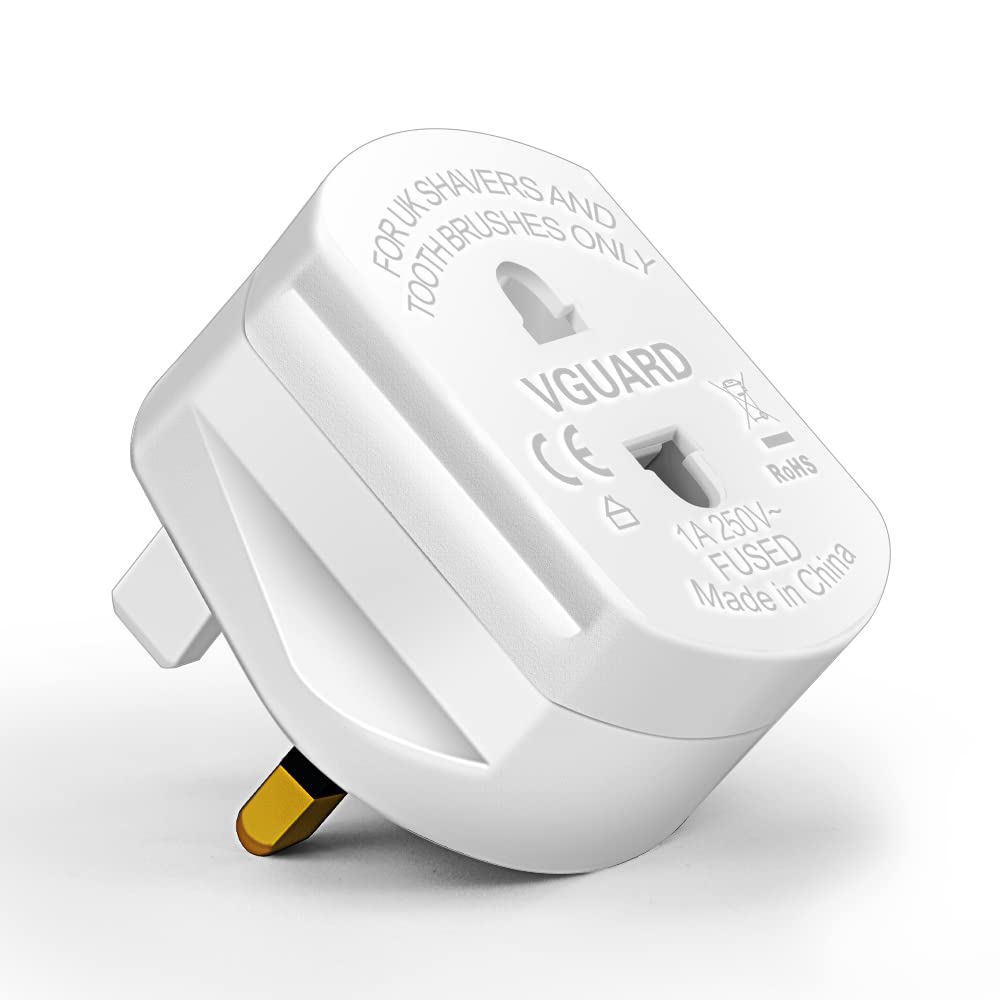 Tusreda UK to European Plug Adapter – USB-C Fast Charger, Grounded Type E/F Travel Adapter for Spain, France, Germany & More