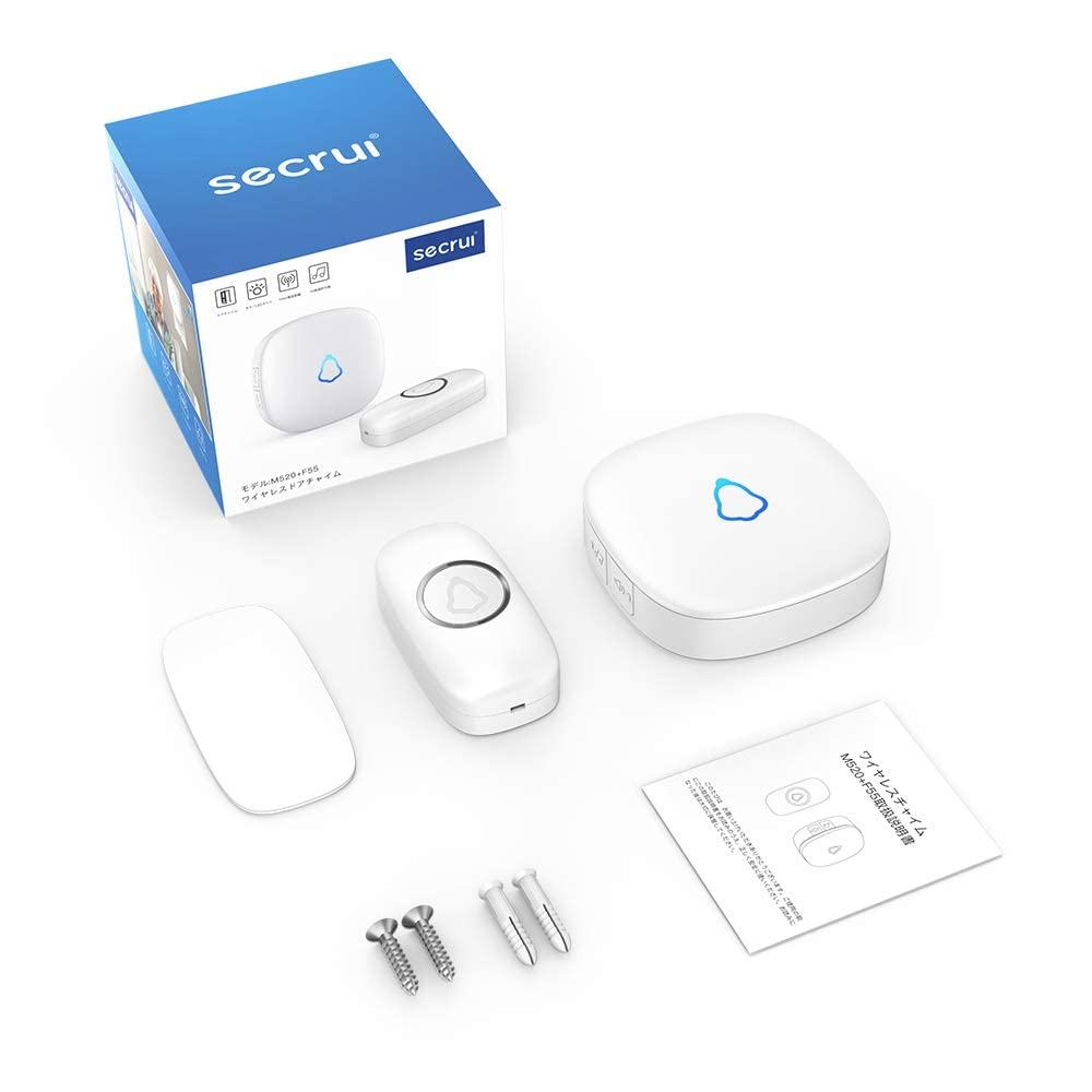 SECRUI Wireless Doorbell – Plug-in, Waterproof, Battery-Operated with 1000ft Range, 58 Chimes & 5 Volume Levels, LED Light, Easy Install (Black)