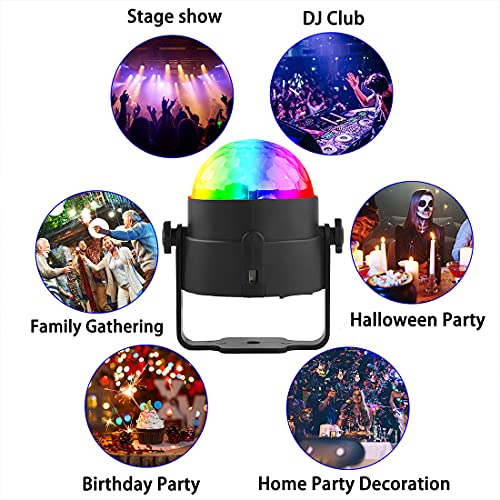 Disco Lights, SEBRUANC Mini Disco Ball LED Party Lamp Music Controlled Disco DJ 360° Rotating Ball Lights 3W RGB Stage Lights with Remote Control for Home Parties