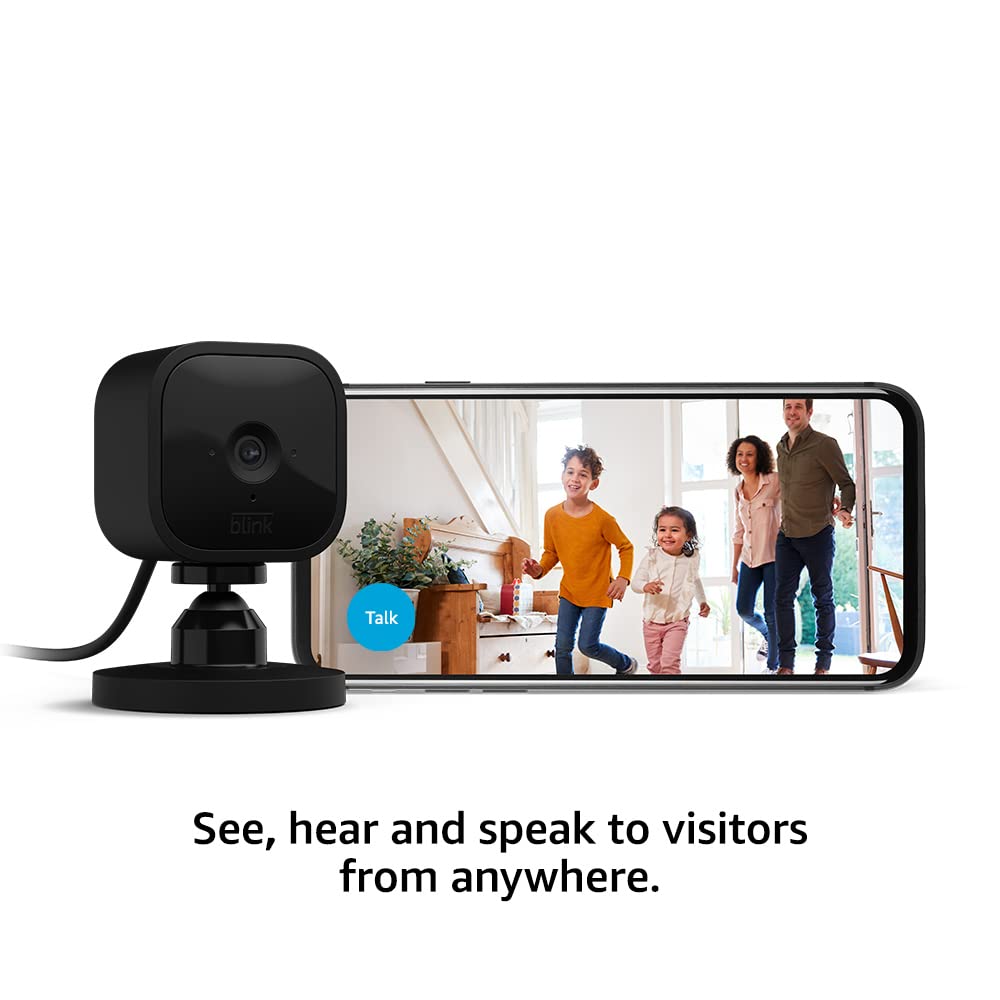 Blink Mini | Indoor plug-in pet security camera, 1080p HD day and night video, motion detection, two-way audio, easy setup, Alexa enabled — 1 camera
