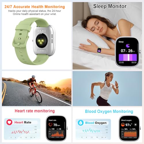 Smart Watch for Men Women Answer/Make Calls, 1.91" Fitness with Heart Rate Sleep Monitor, Step Counter Fitness Sports Activity Waterproof