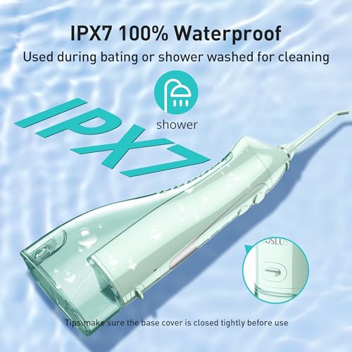 COSLUS Cordless Water Dental Flosser – Portable Rechargeable Oral Irrigator, Waterproof Teeth Cleaner for Braces, Travel & Home