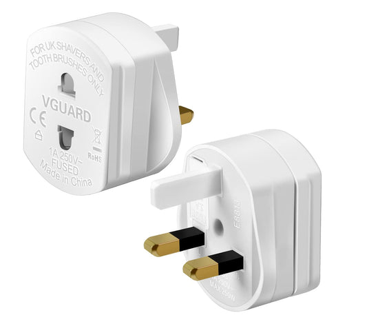 Tusreda UK to European Plug Adapter – USB-C Fast Charger, Grounded Type E/F Travel Adapter for Spain, France, Germany & More