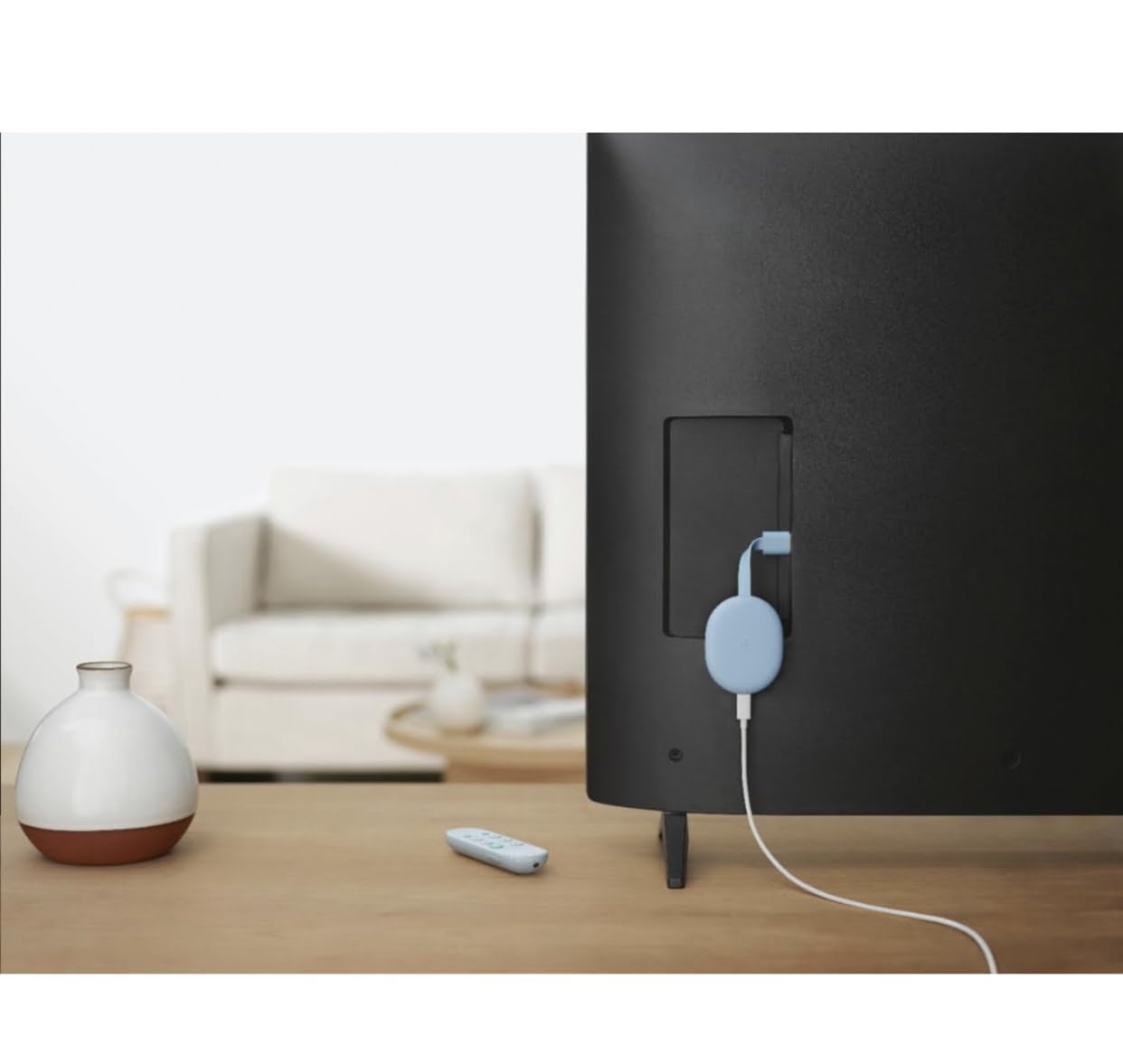 Chromecast with Google TV (4K) Snow – Stream Netflix, NOWTV & More in 4K HDR with Voice Search