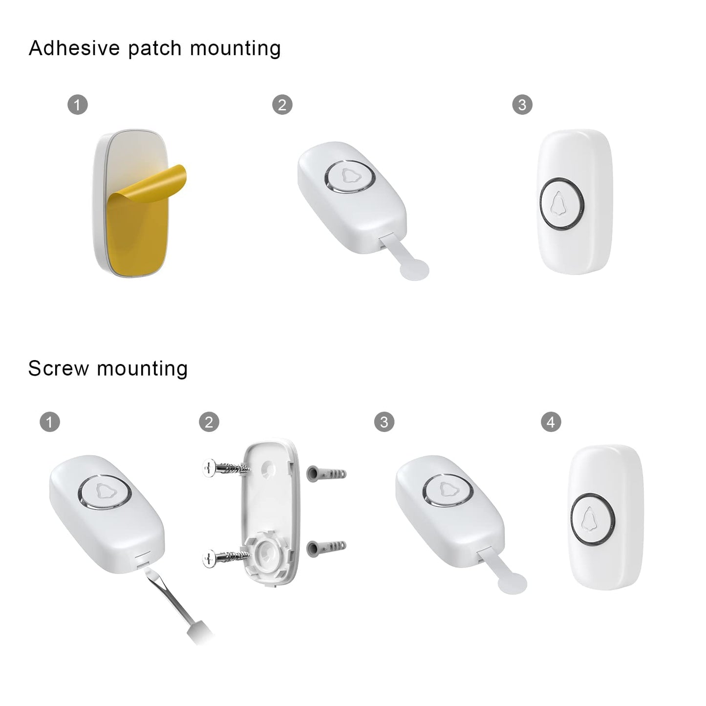 SECRUI Wireless Doorbell – Plug-in, Waterproof, Battery-Operated with 1000ft Range, 58 Chimes & 5 Volume Levels, LED Light, Easy Install (Black)
