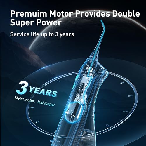 COSLUS Cordless Water Dental Flosser – Portable Rechargeable Oral Irrigator, Waterproof Teeth Cleaner for Braces, Travel & Home