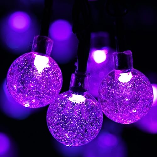 Solar Garden Lights Outdoor, 36ft 60 LED Solar String Lights Waterproof, Solar Powered Crystal Ball Indoor/Outdoor Fairy Lights Decorative Lights for Garden, Patio, Yard, Festival, Parties (White)