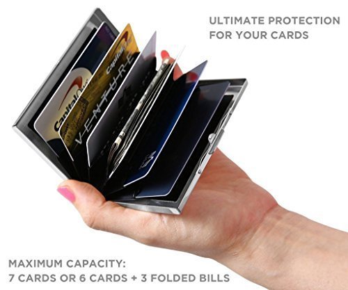 Vicloon Metal Card Holder Wallet,Ultra Thin Stainless Steel Metal Wallets RFID Blocking Credit Card Wallet Holder for Men & Women,Best Card Protector
