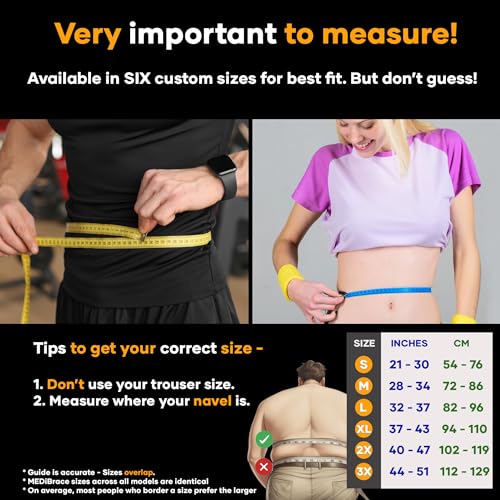 MEDiBrace Back Support Belt Back Brace for Lower Lumbar Pain Relief for Men and Women - Medical Grade Orthopaedic Waist Compression for Sciatica Nerve, Scoliosis
