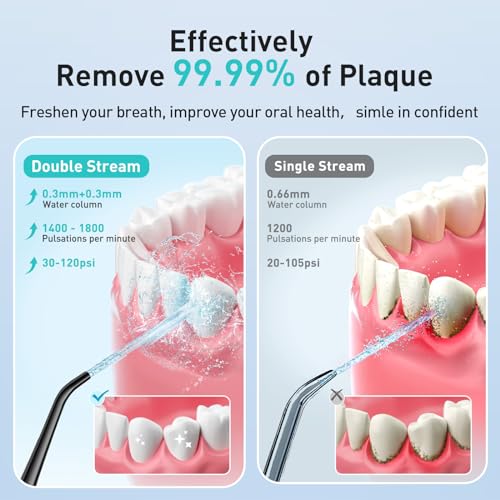 COSLUS Cordless Water Dental Flosser – Portable Rechargeable Oral Irrigator, Waterproof Teeth Cleaner for Braces, Travel & Home