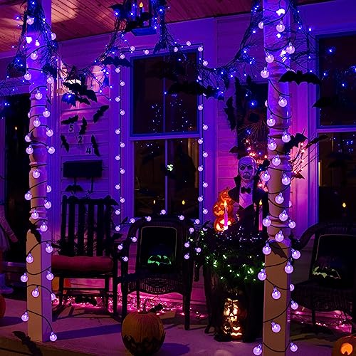 Solar Garden Lights Outdoor, 36ft 60 LED Solar String Lights Waterproof, Solar Powered Crystal Ball Indoor/Outdoor Fairy Lights Decorative Lights for Garden, Patio, Yard, Festival, Parties (White)