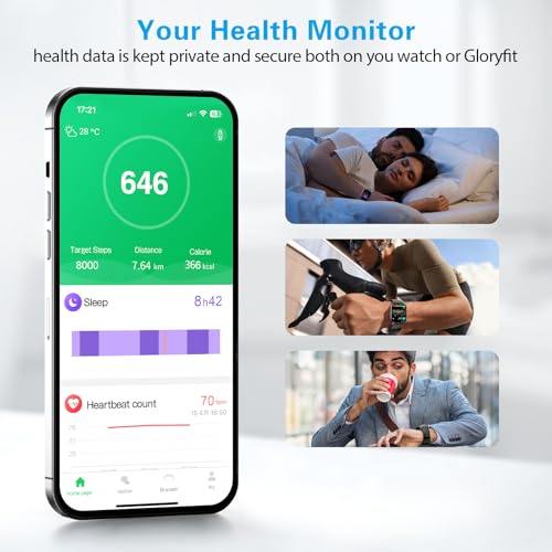Kedali Smart Watch for Men Women, 1.85" Full Touch Screen watches Answer/Make Call Heart Rate Sleep Monitor, Step Counter, Waterproof Fitness Tracker for IOS Andriod