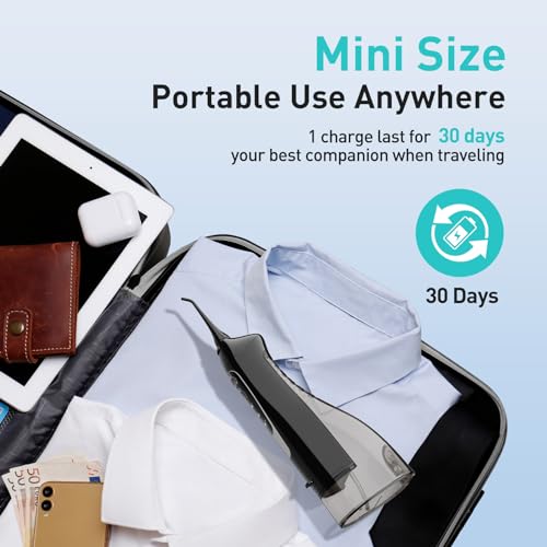 COSLUS Cordless Water Dental Flosser – Portable Rechargeable Oral Irrigator, Waterproof Teeth Cleaner for Braces, Travel & Home