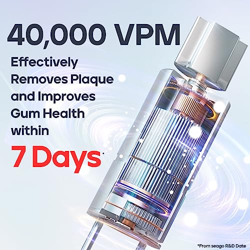 Electric Toothbrush with 8 Brush Heads – 40,000 VPM Sonic Power, Rechargeable, 5 Cleaning Modes, Teeth Whitening Gift Set (Black)