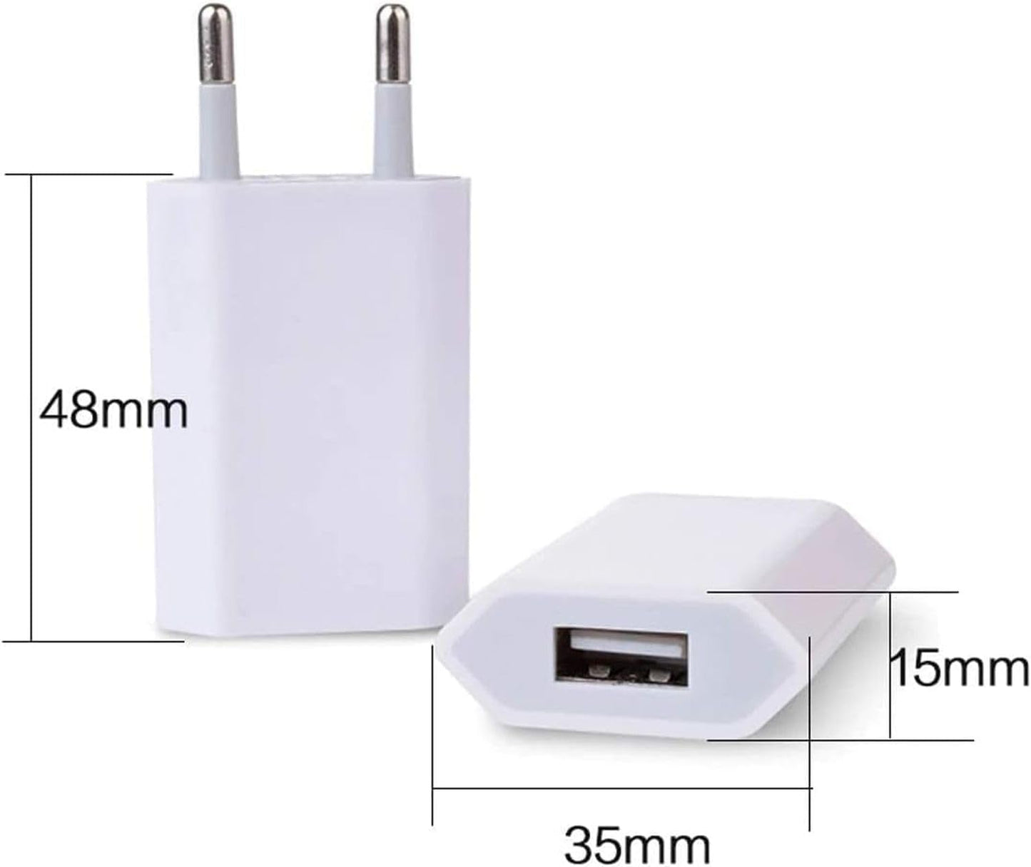 AYMBH 2 Pin to USB Plug Travel Adapter Charger Universal Power Converter for Asia & Europe Wall Adapter with USB Port for Phones, Tablets, Shavers & Toothbrushes Compact & Lightweight 100-240V Input
