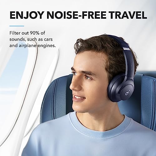 Soundcore by Anker Hybrid Active Noise Cancelling Wireless Over-Ear Headphones – Foldable Bluetooth with Hi-Res Audio, Powerful Bass & Customizable App Controls