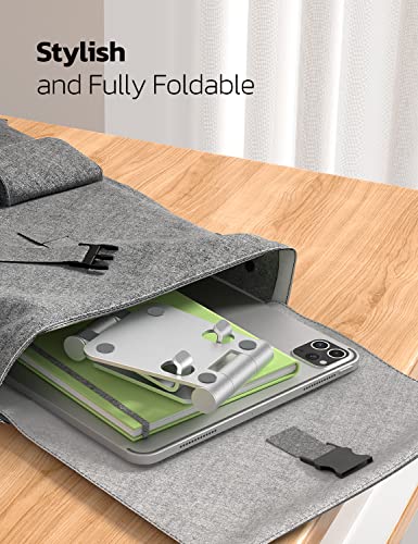 NULAXY Phone Stand, Fully Foldable Angle Height Adjustable Mobile Phone Holder Stand Dock Aluminum Desk Compatible with iPhone 15 14 13 12 11 Pro Max, HUAWEI, Galaxy, All Phones