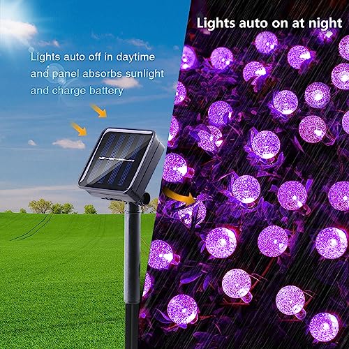 Solar Garden Lights Outdoor, 36ft 60 LED Solar String Lights Waterproof, Solar Powered Crystal Ball Indoor/Outdoor Fairy Lights Decorative Lights for Garden, Patio, Yard, Festival, Parties (White)