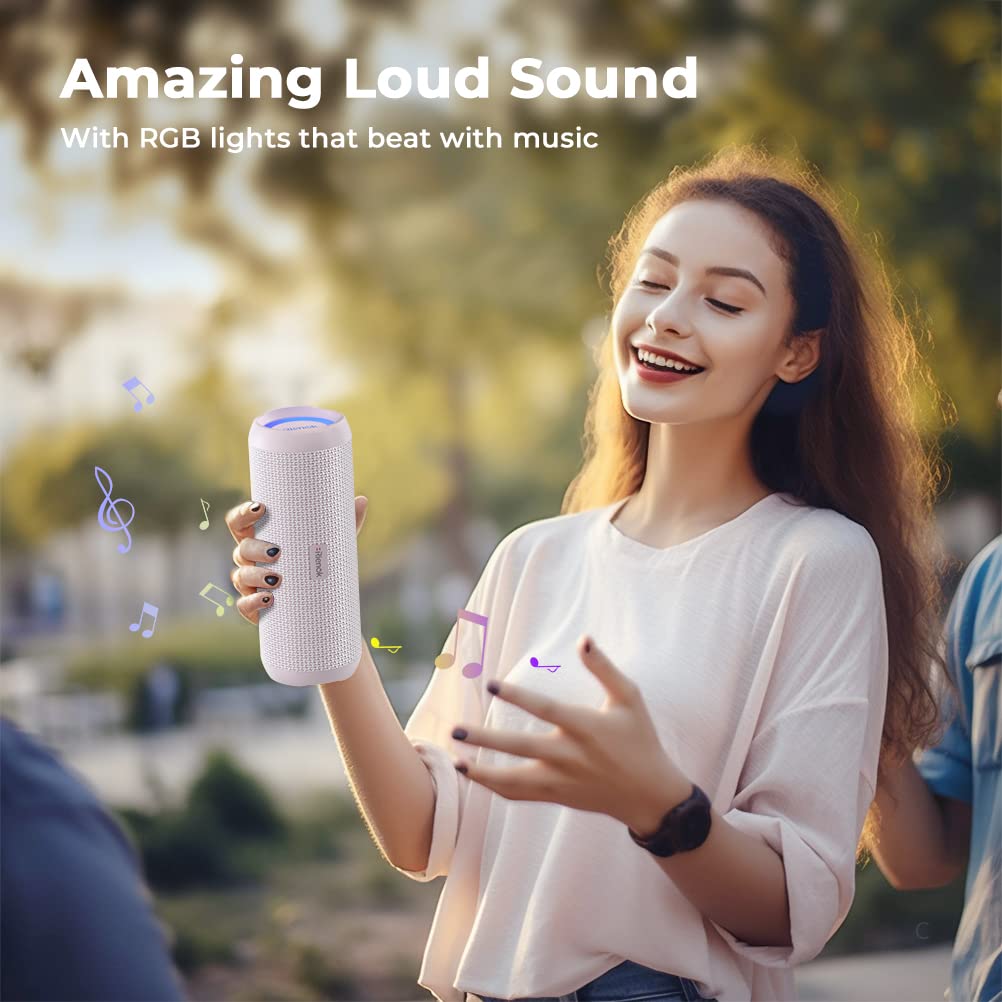 RIENOK Bluetooth Speaker Portable Wireless Bluetooth Speaker with 30W Enhanced Bass Waterproof Bluetooth Outdoor Speaker for Travel Sport