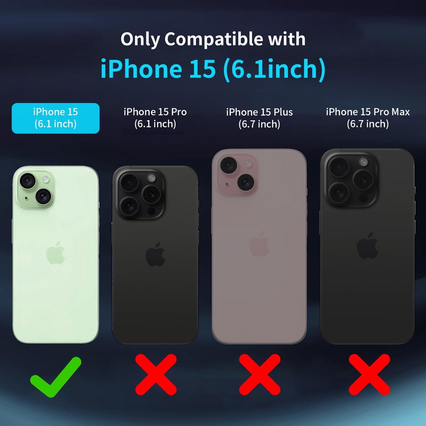 Vimiki Clear Designed for iPhone 15 Pro Max Case,Protective Bumper Hard PC Phone Cases, Thin Slim Fit Cover, Clear