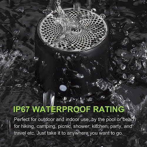 EWA A106 Pro Wireless Mini Bluetooth Speaker with Travel Case – IP67 Waterproof, Custom Bass Radiator, Portable & Loud (Black)