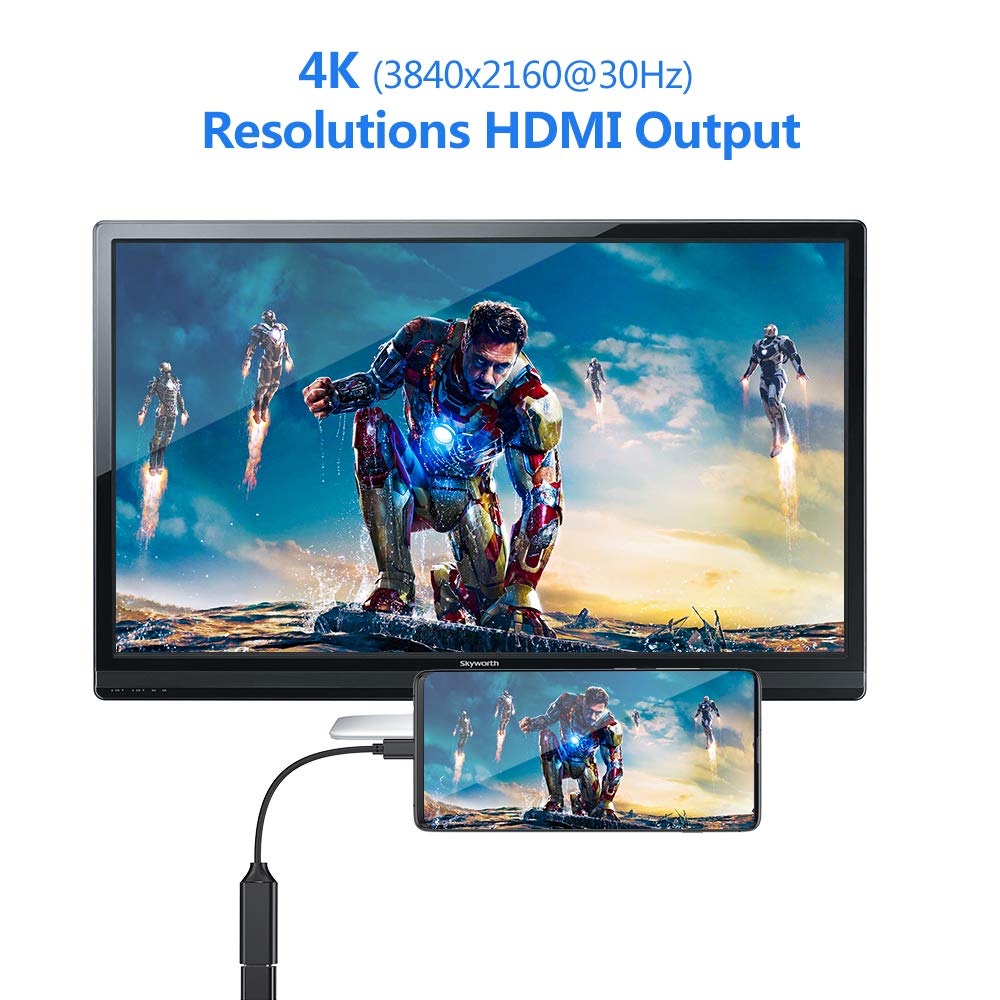 USB C to HDMI Adapter, Type c to HDMI 4K with Video Audio Output for iPhone 15,MacBook Pro Samsung Note, Huawei Mate