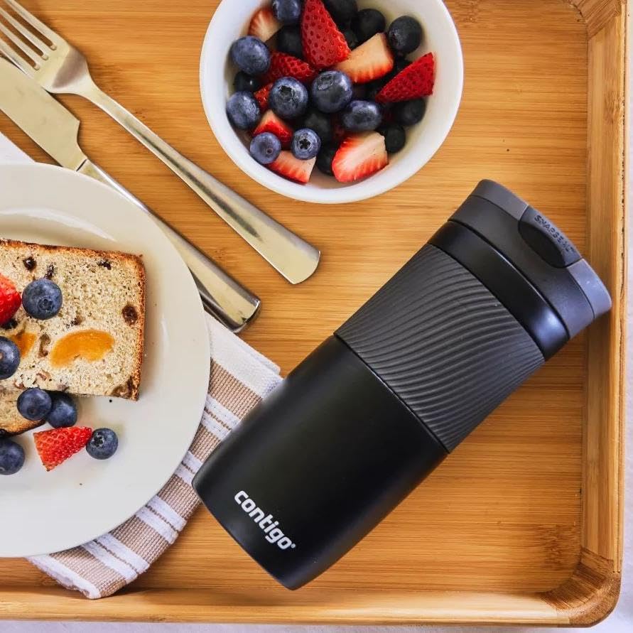 Contigo Byron Snapseal Travel Mug | Stainless Steel Thermal Mug | Vacuum Flask | Leakproof Tumbler | Coffee to Go Mug with BPA Free Easy-Clean Lid