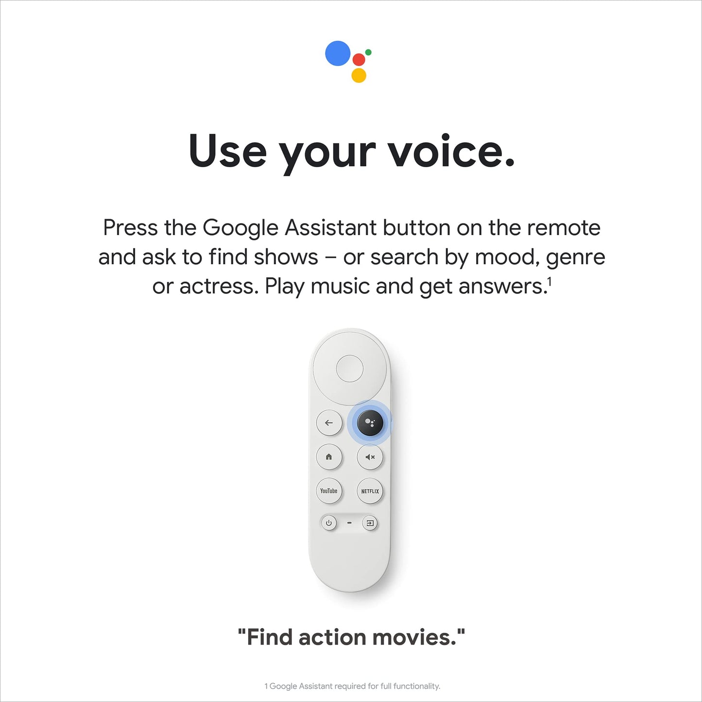 Chromecast with Google TV (4K) Snow – Stream Netflix, NOWTV & More in 4K HDR with Voice Search