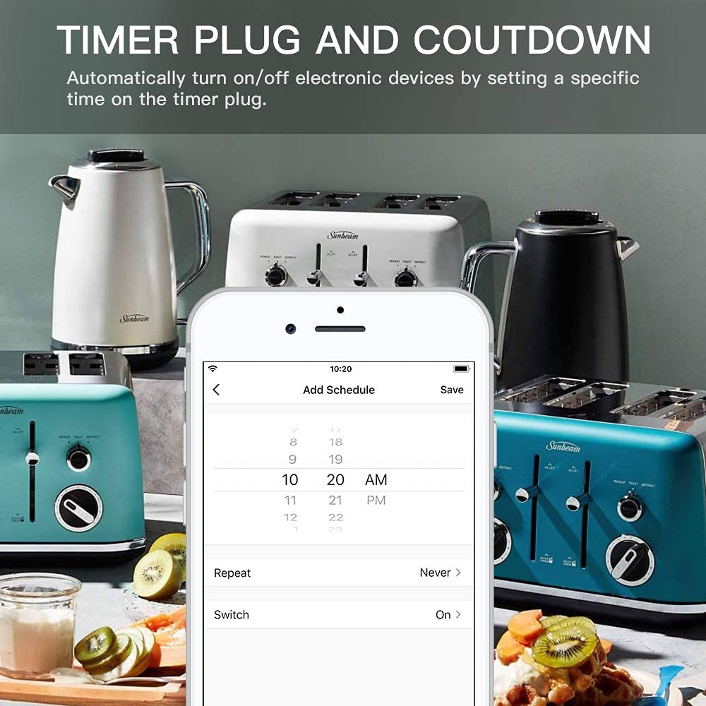Smart Plug Alexa Plugs, Aoycocr Smart Socket with WiFi & Bluetooth, Works with Amazon Alexa Google Home, APP Remote Control Timer Switch WiFi Plug