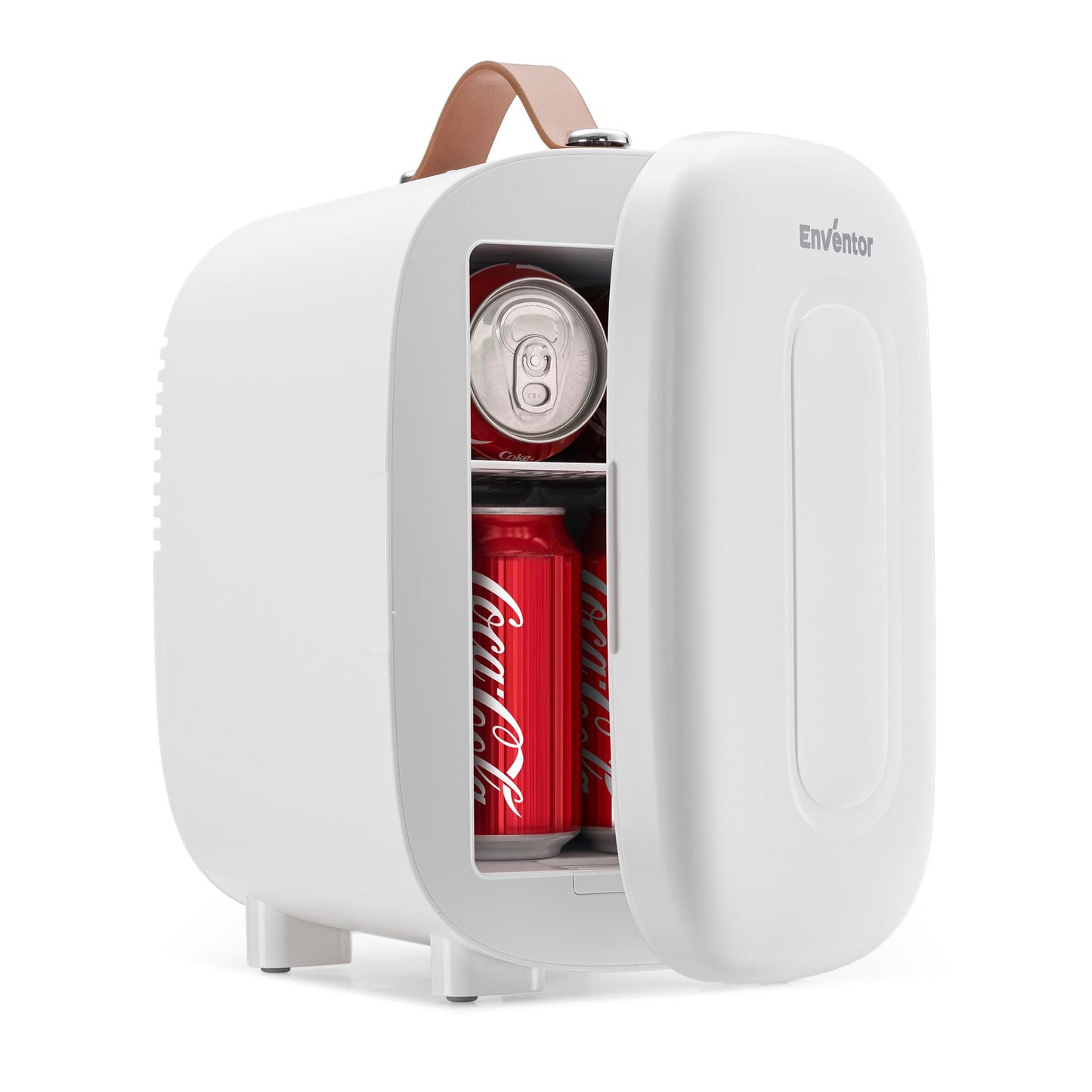 Enventor Mini Fridge 4 Litre/ 6 Can, AC+12V DC Power, Portable Cooler & Warmer, Small Fridge for Bedrooms, Car, Skincare, Fruit and Drinks, Black