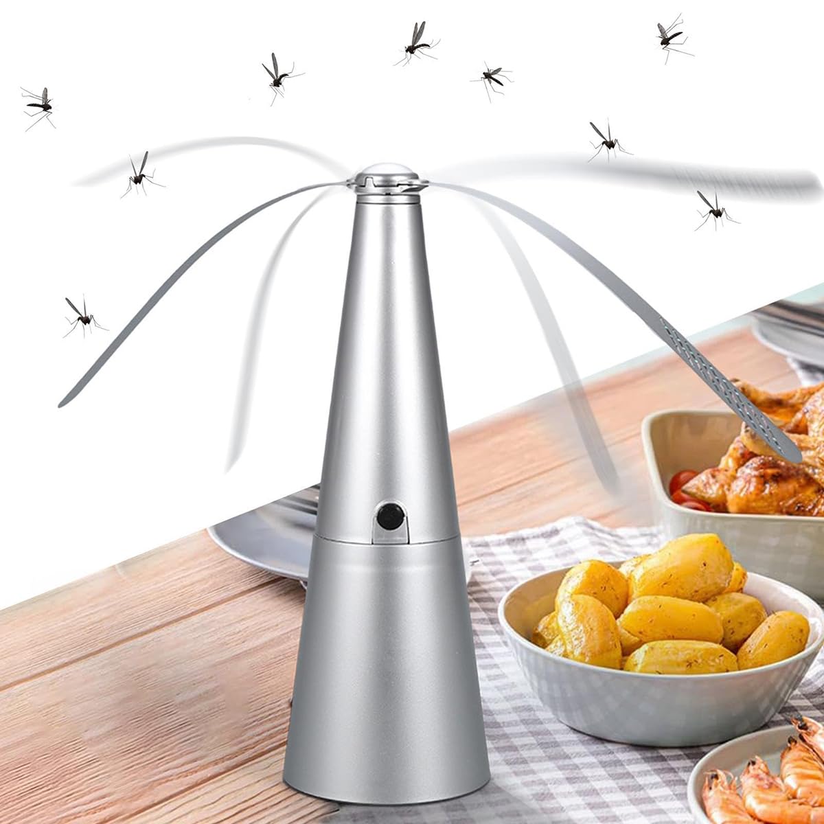 2PCS Electric Fly Repellent Fans – Bladeless Fly Deterrents for Kitchen, BBQ, Home Indoor & Outdoor Use