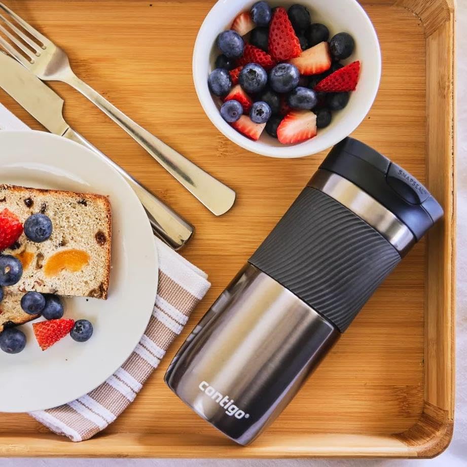 Contigo Byron Snapseal Travel Mug | Stainless Steel Thermal Mug | Vacuum Flask | Leakproof Tumbler | Coffee to Go Mug with BPA Free Easy-Clean Lid