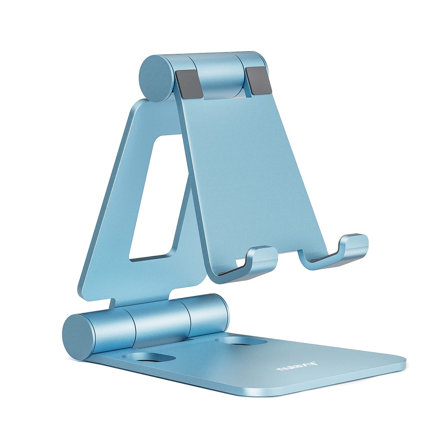 NULAXY Phone Stand, Fully Foldable Angle Height Adjustable Mobile Phone Holder Stand Dock Aluminum Desk Compatible with iPhone 15 14 13 12 11 Pro Max, HUAWEI, Galaxy, All Phones