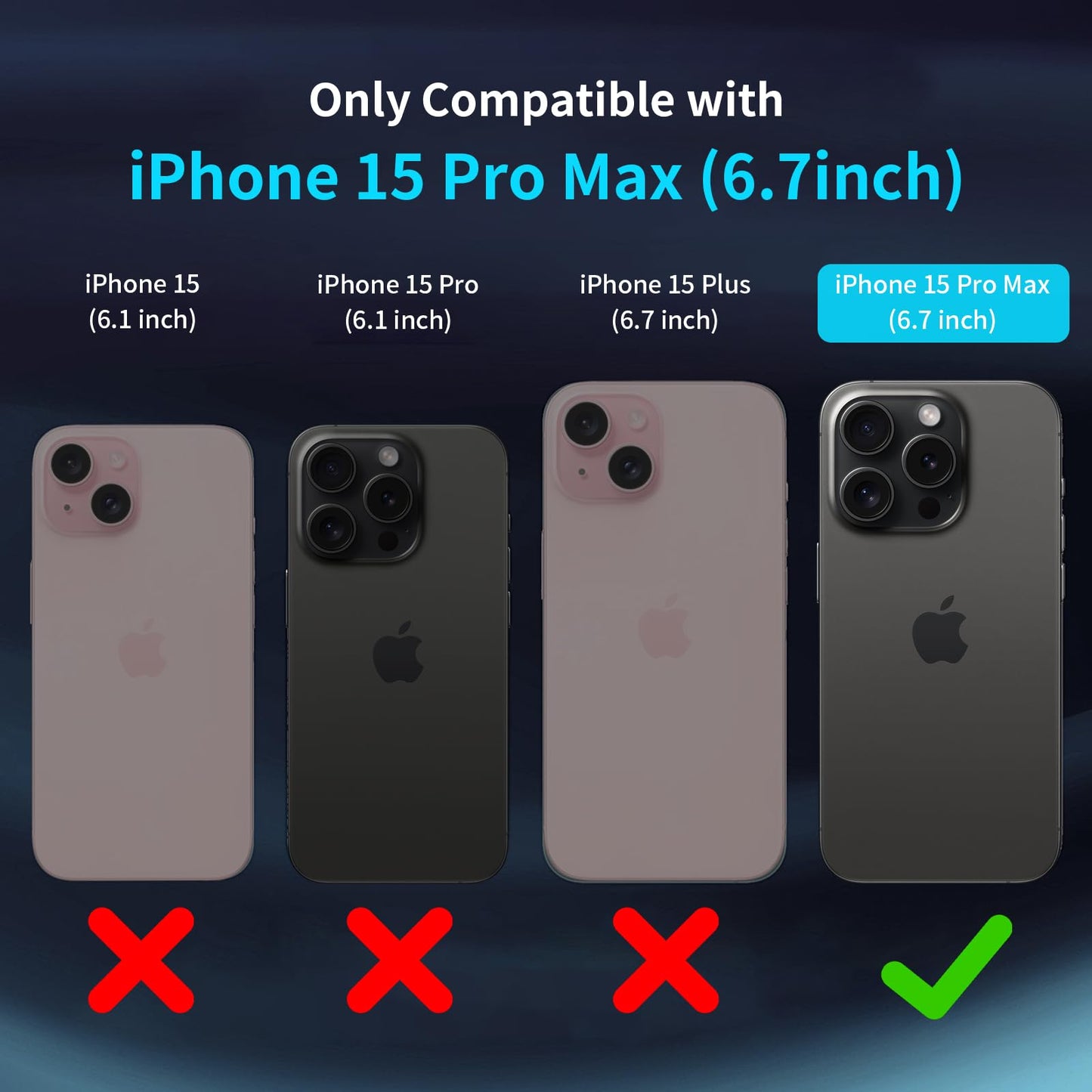 Vimiki Clear Designed for iPhone 15 Pro Max Case,Protective Bumper Hard PC Phone Cases, Thin Slim Fit Cover, Clear