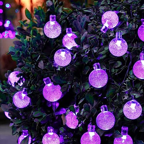 Solar Garden Lights Outdoor, 36ft 60 LED Solar String Lights Waterproof, Solar Powered Crystal Ball Indoor/Outdoor Fairy Lights Decorative Lights for Garden, Patio, Yard, Festival, Parties (White)
