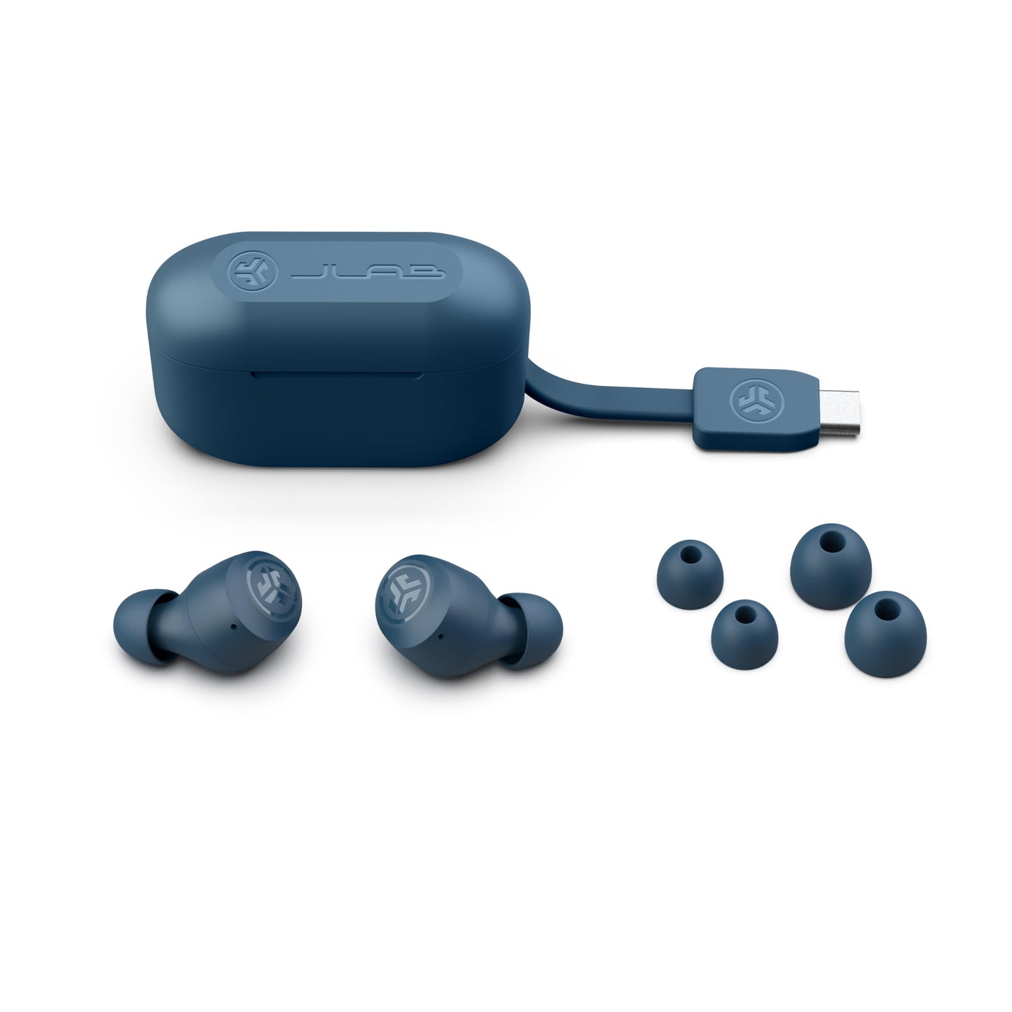JLab Go Air Pop+ True Wireless Earbuds – Bluetooth Earphones with 35H Playtime, USB-C Charging Case, EQ3 Sound & Multipoint, Black