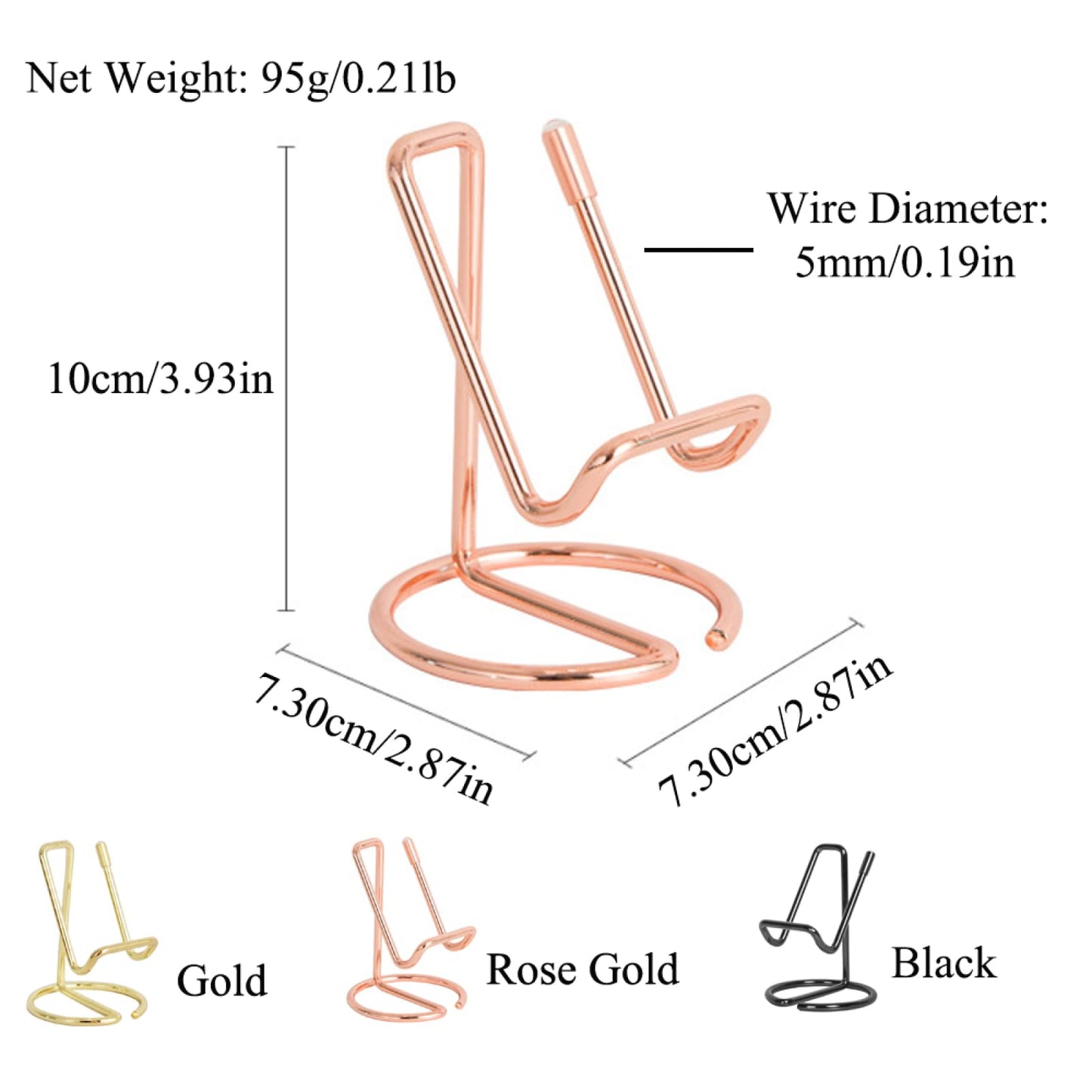 SEIWEI Gold Metal Cell Phone Stand Vertical Business Card Display Holder Desktop Holder Stand for Office, Home, Exhibition, Meeting